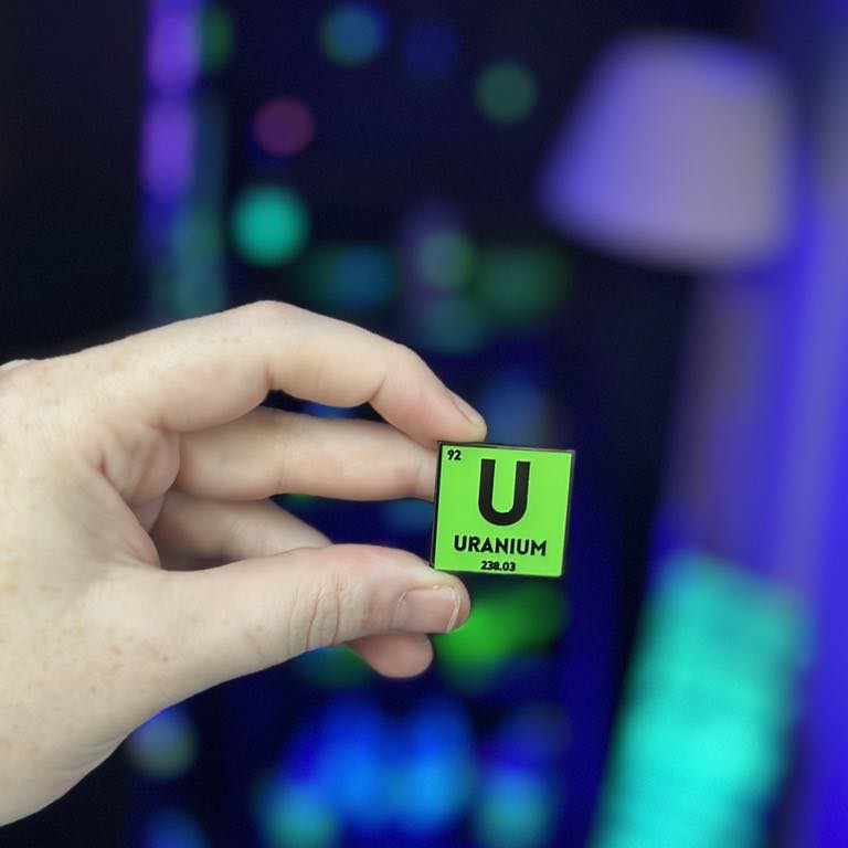 Uranium Element Pin - Glows in the Dark!