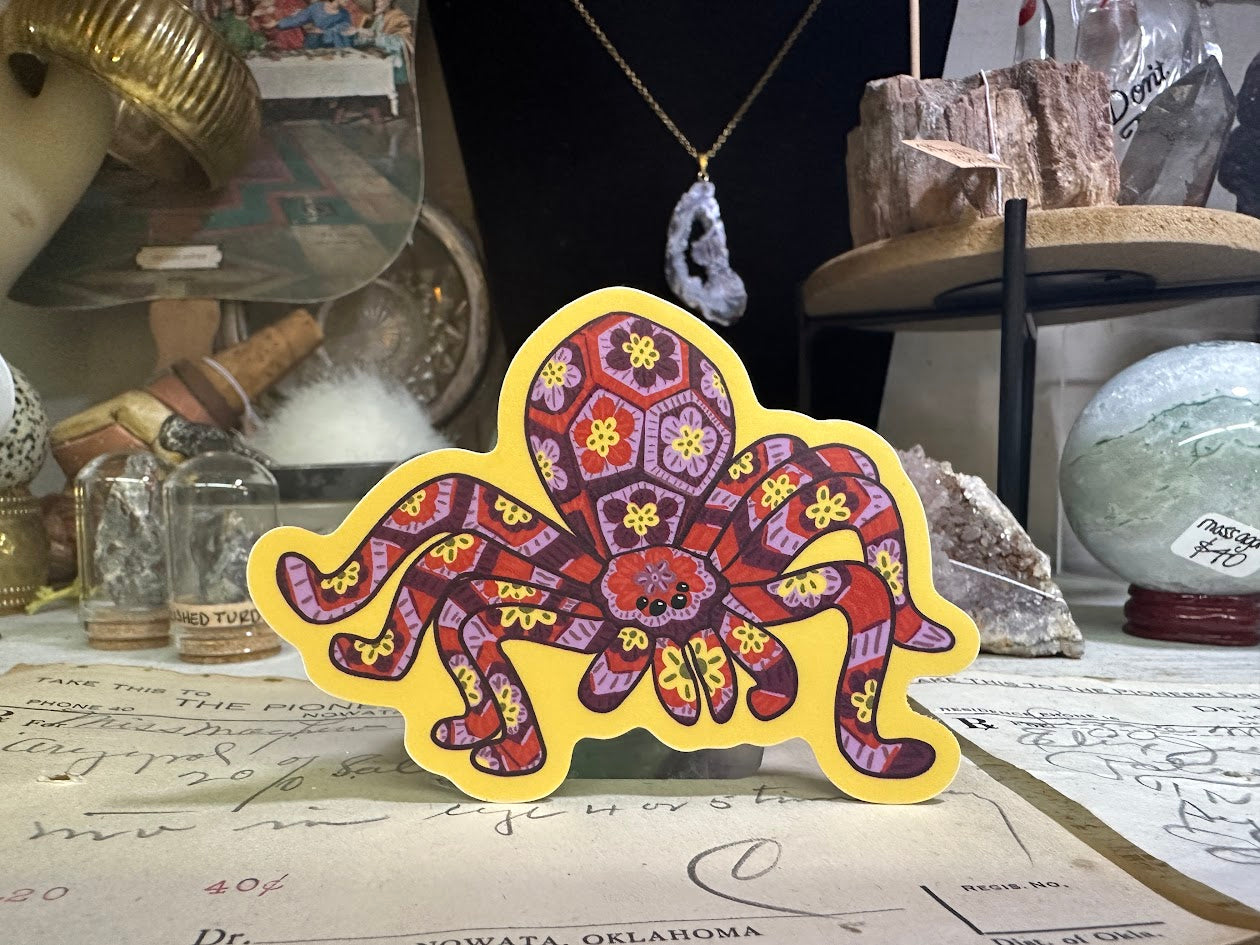 Crocheted Spider Sticker