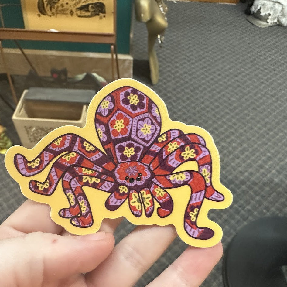 Crocheted Spider Sticker