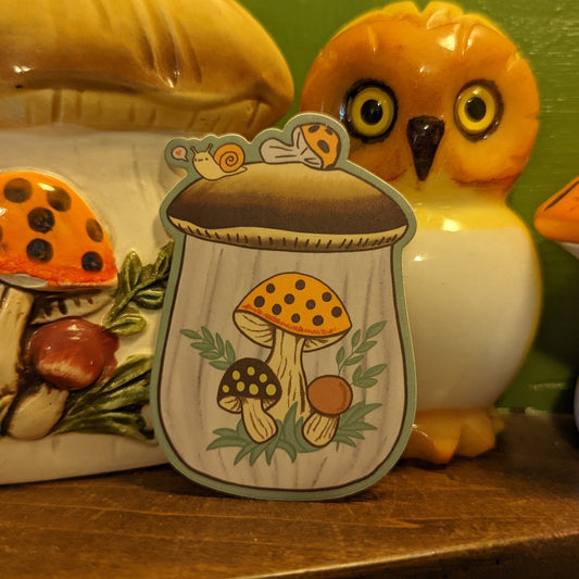 Merry Mushroom Canister Sticker