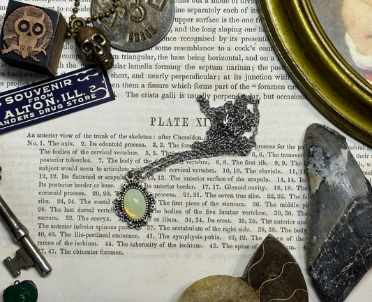 Uranium Glass Frame Necklace