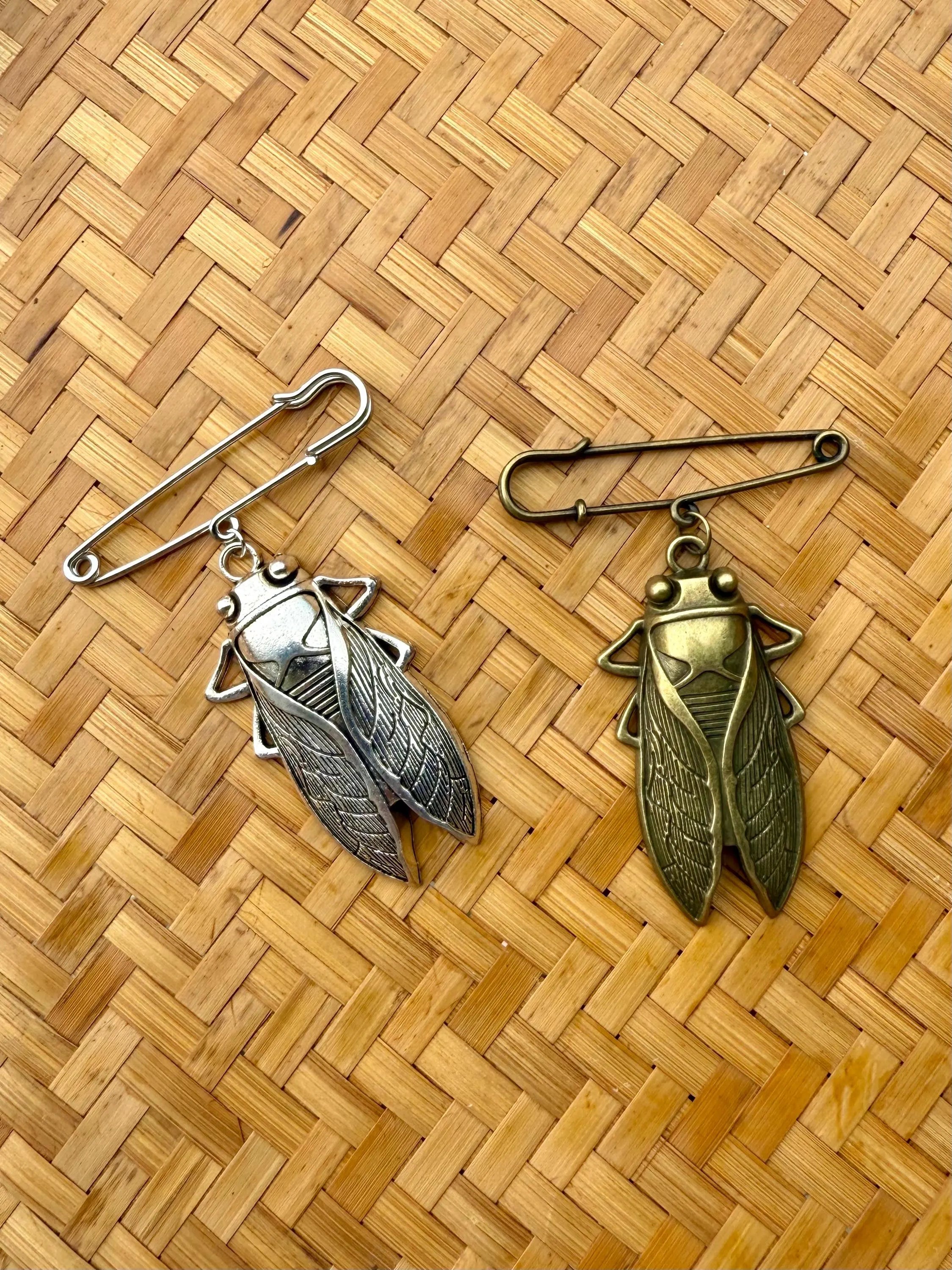 Cicada Safety Pin Bag Charm Brooch