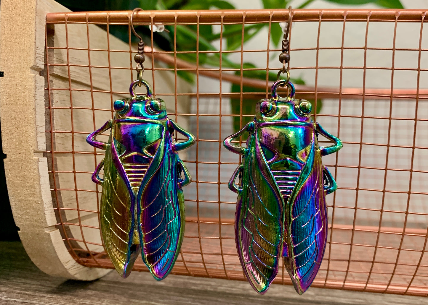 Rainbow Cicada Earrings