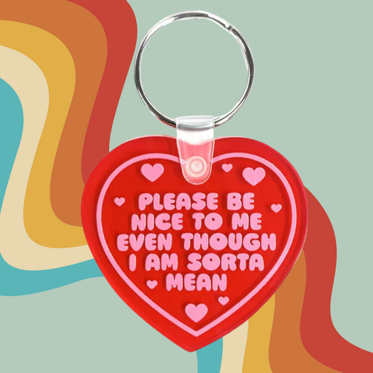 Please Be Nice to Me Keychain