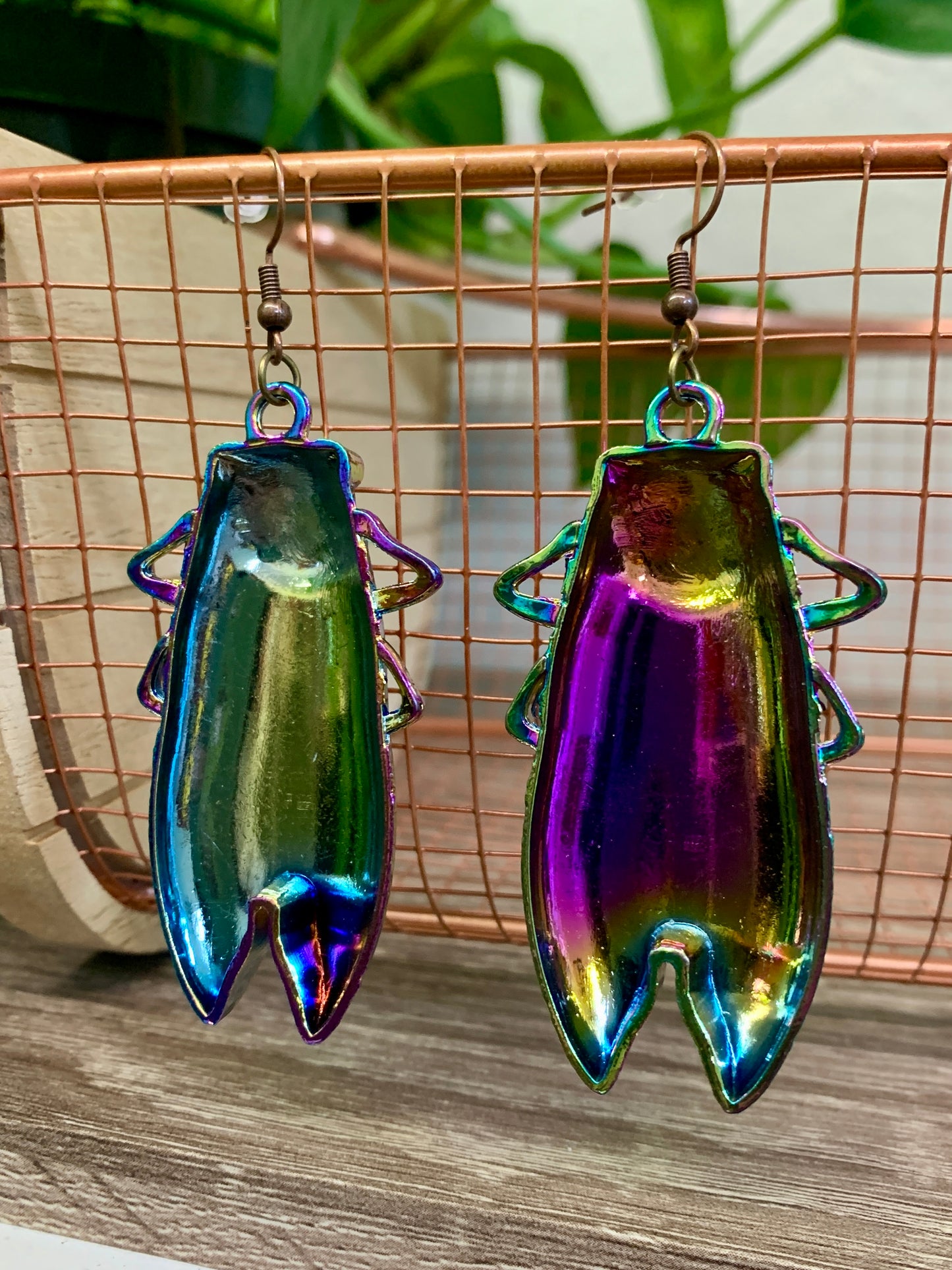 Rainbow Cicada Earrings