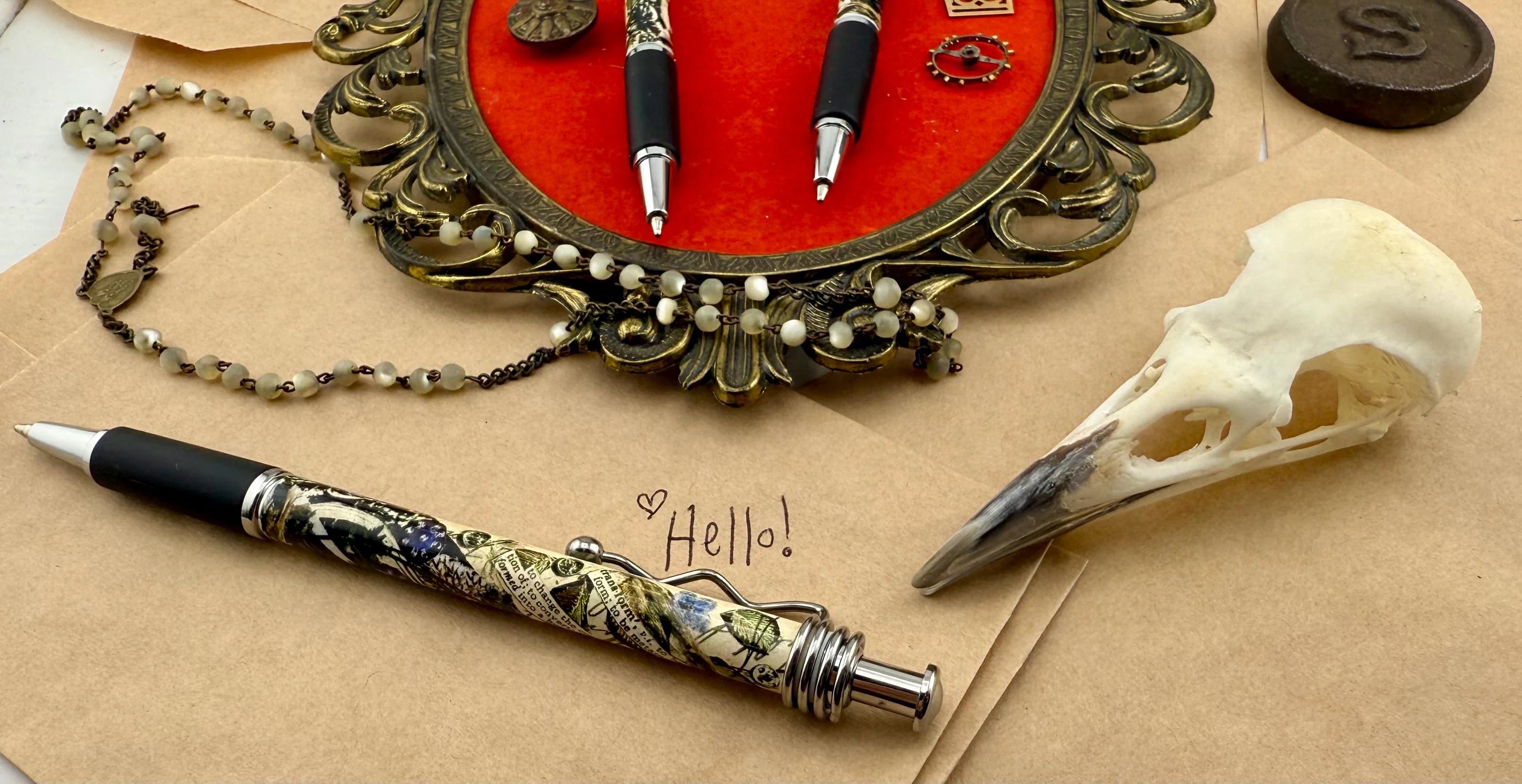 Crow Brain Transformation Collage Art Pen