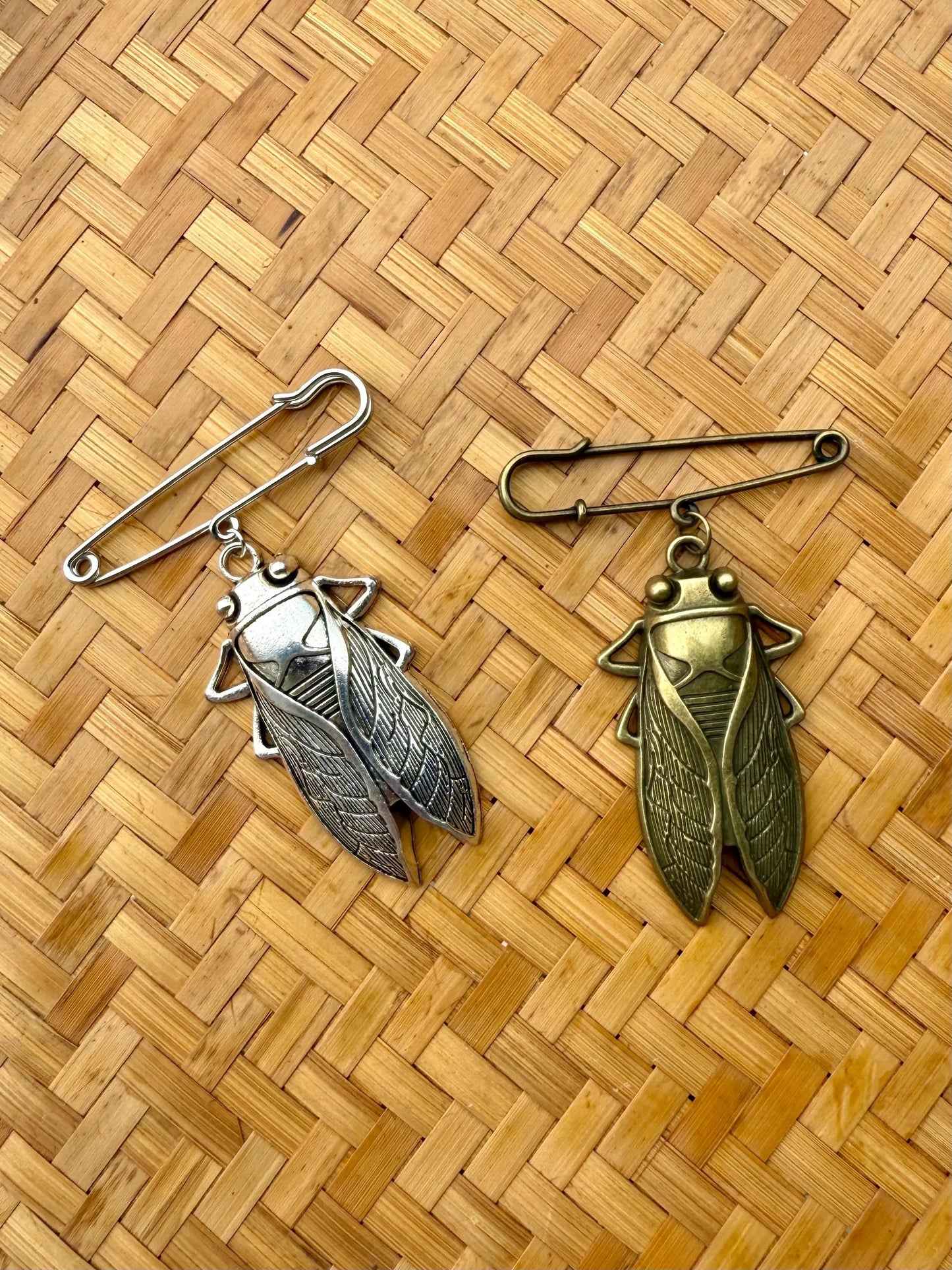 Cicada Safety Pin Bag Charm Brooch