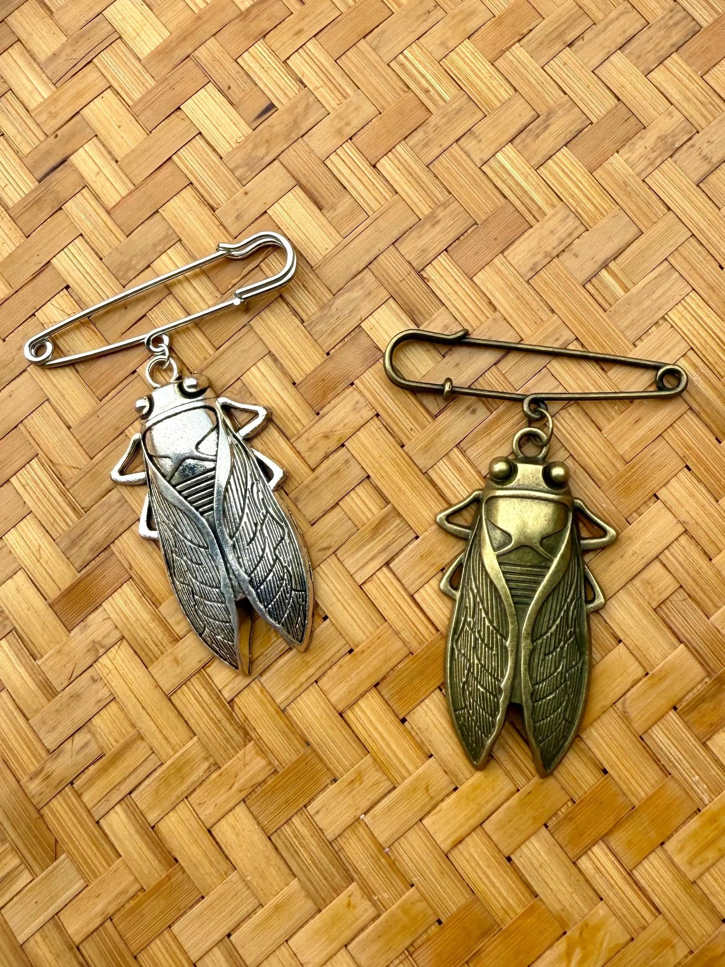 Cicada Safety Pin Bag Charm Brooch