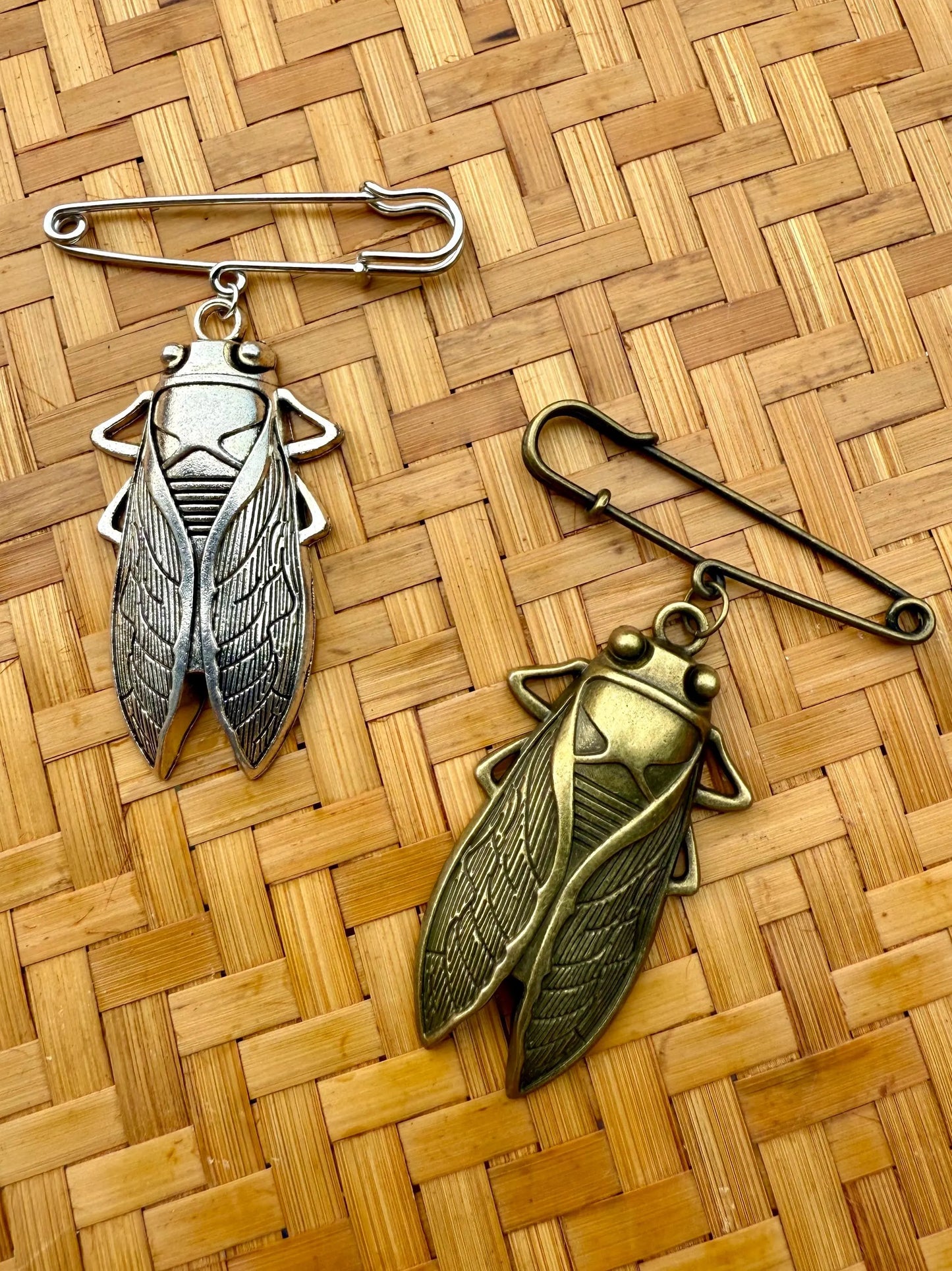 Cicada Safety Pin Bag Charm Brooch