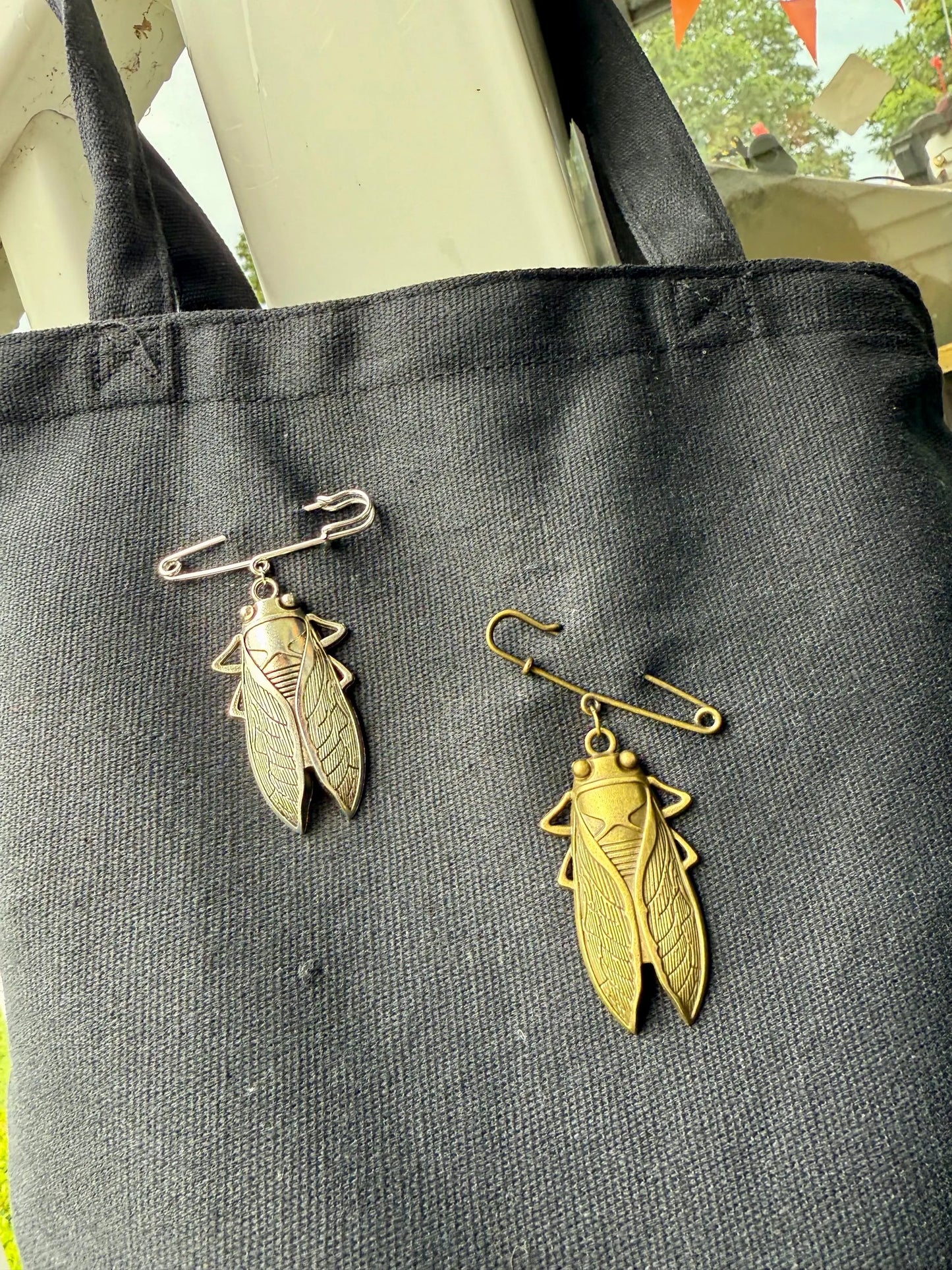Cicada Safety Pin Bag Charm Brooch