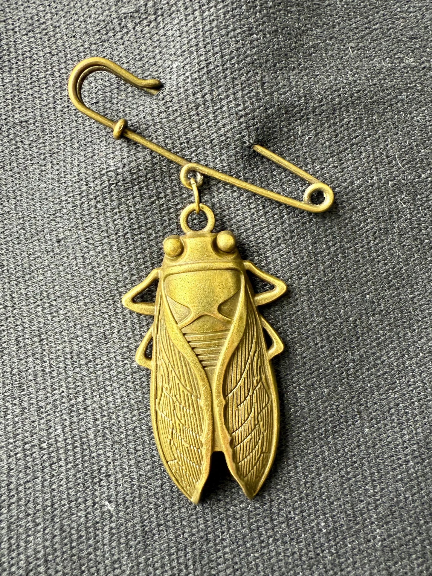 Cicada Safety Pin Bag Charm Brooch