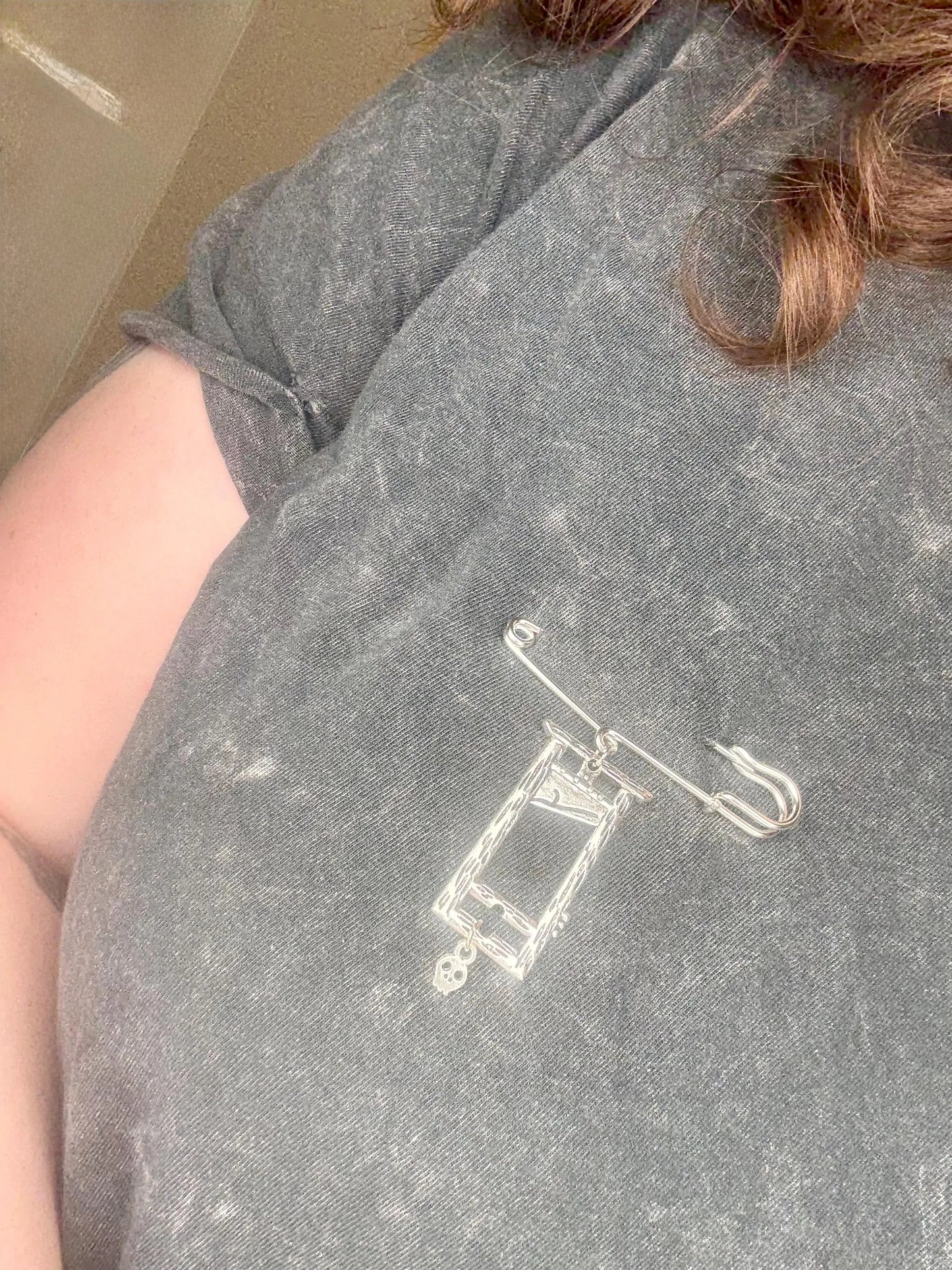 Guillotine Safety Pin Bag Charm Brooch