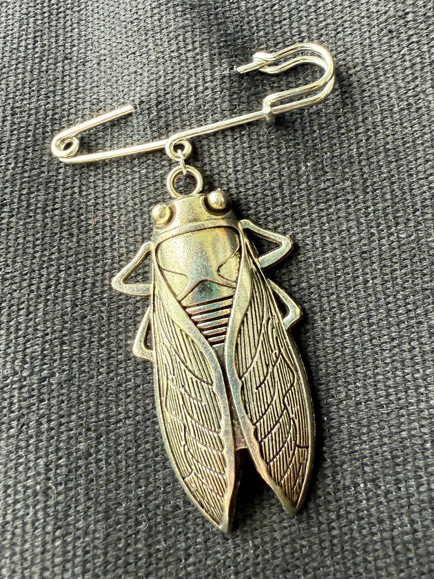 Cicada Safety Pin Bag Charm Brooch